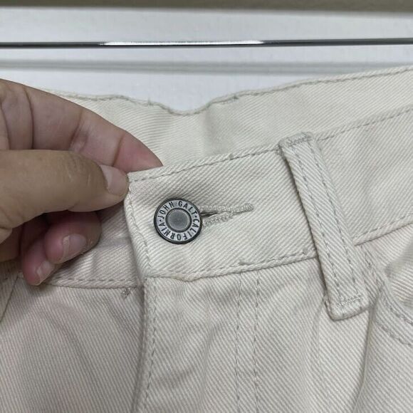 Brandy Melville Jeans Galt Small 26 Flared Cream Bootcut 100% Cotton Denim NEW - Picture 4 of 14